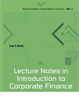 دانلود کتاب Lecture Notes In Introduction To Corporate Finance